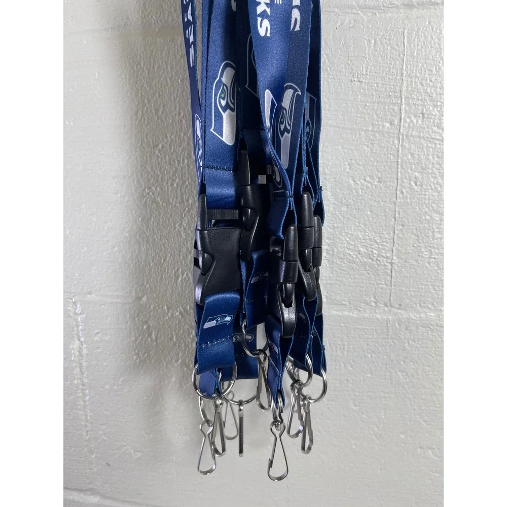 Seattle Seahawks NFL Lanyard Navy Blue Team Logo ID Badge Key Holder 24 Inch‎